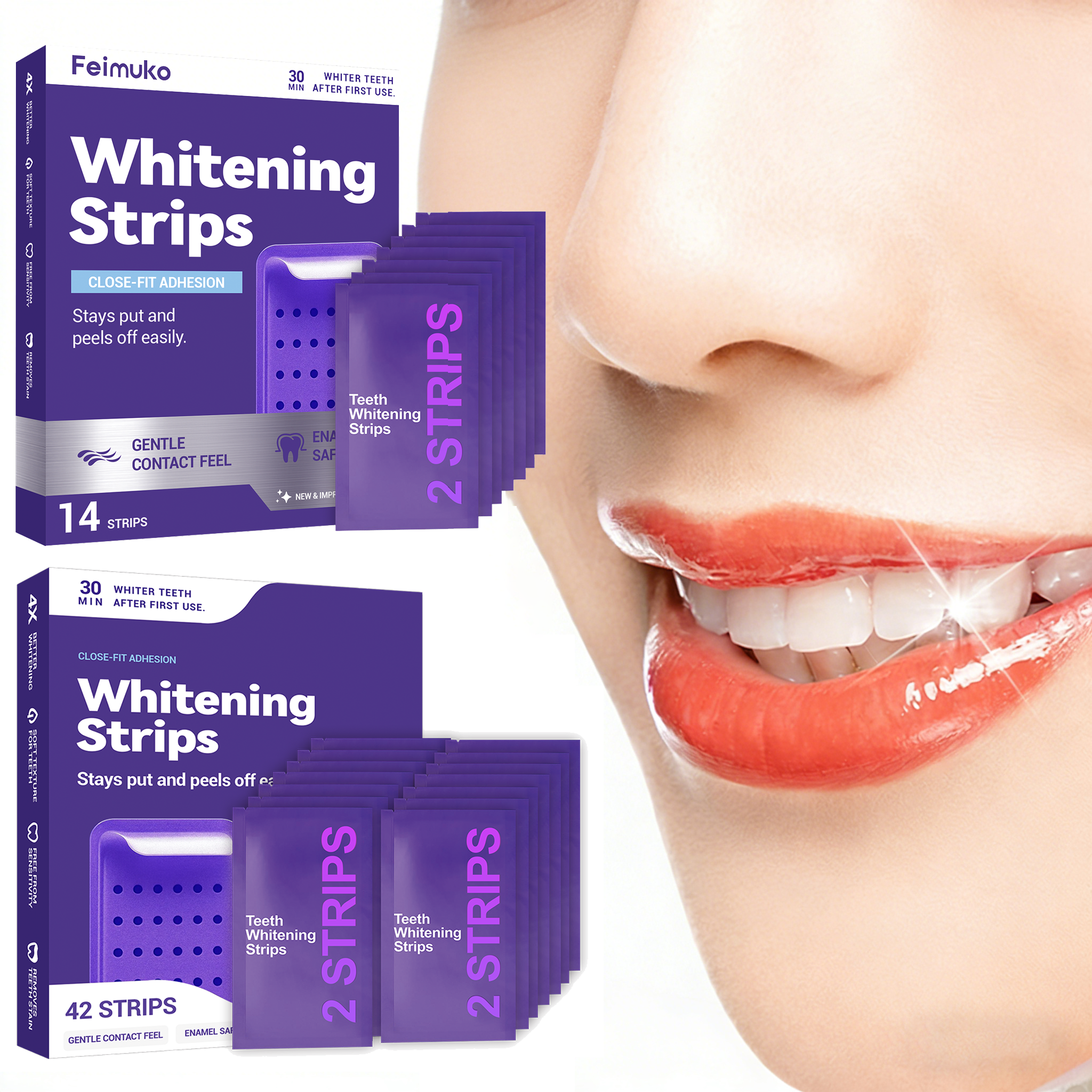 Teeth Whitening Street - Purple Teeth Whitening Strips Brighteni Tooth