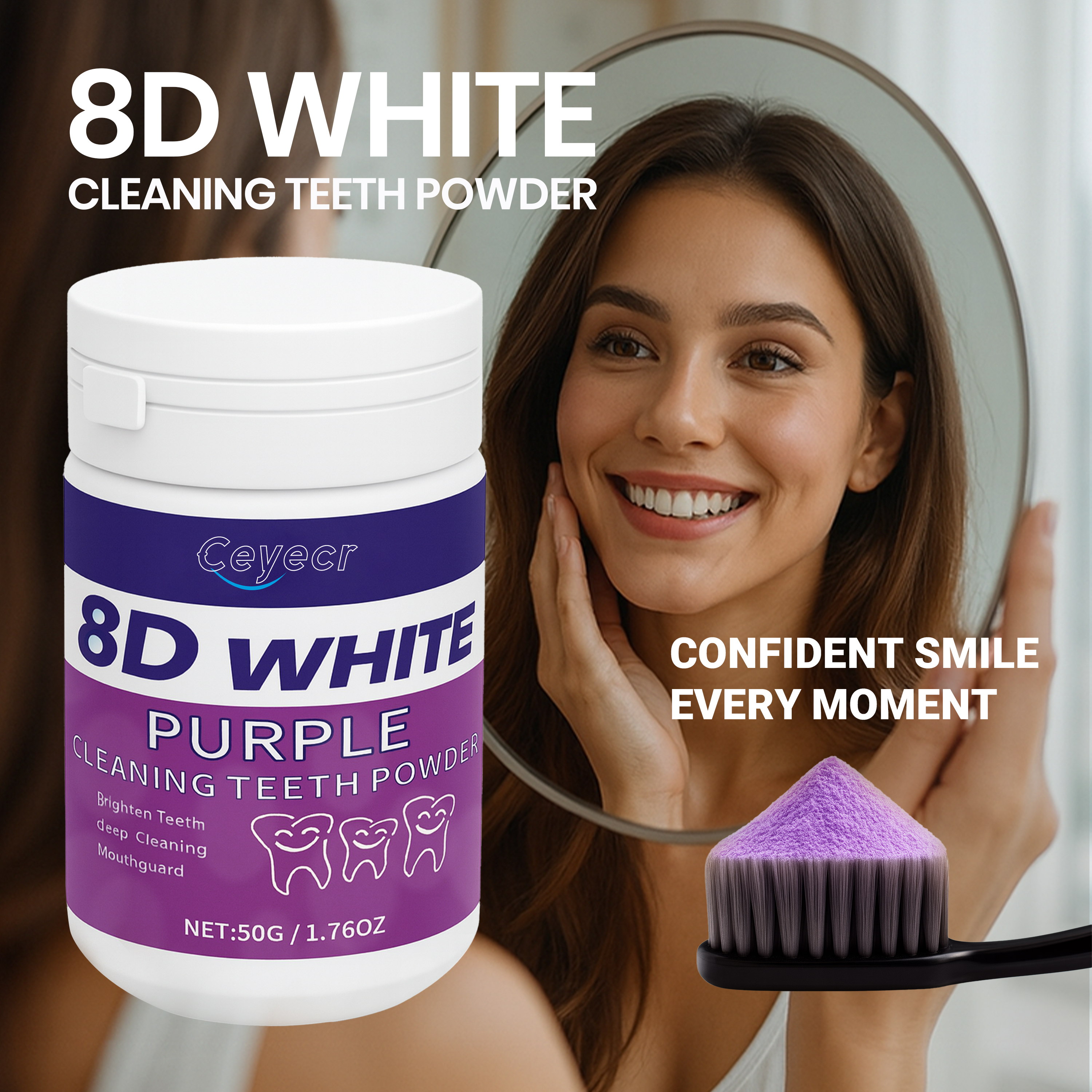Teeth Whitening Street - 8D white Teeth Whitening Powder, 50g/1.76.Oz