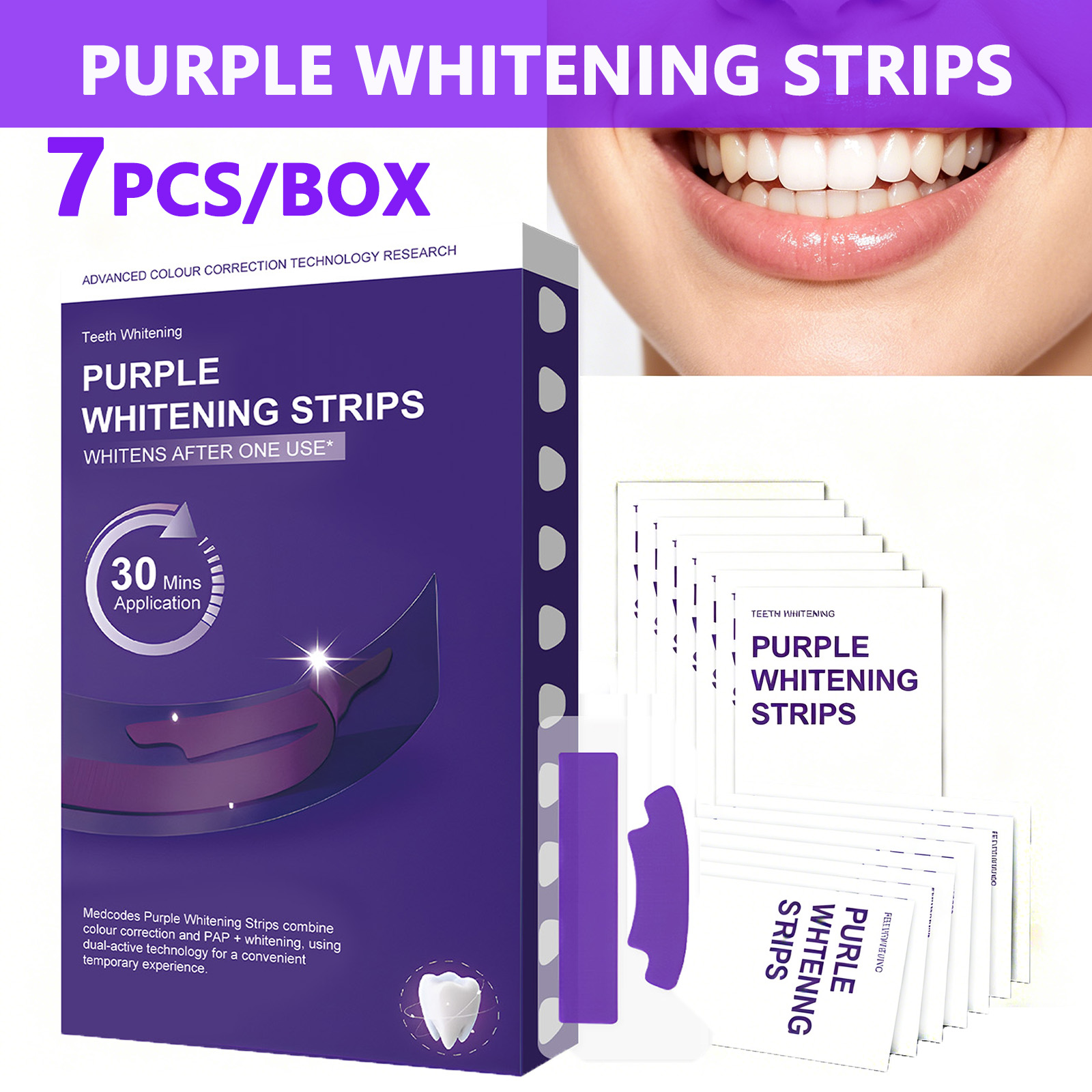 Teeth Whitening Street - Purple Teeth Whitening Strips – 30