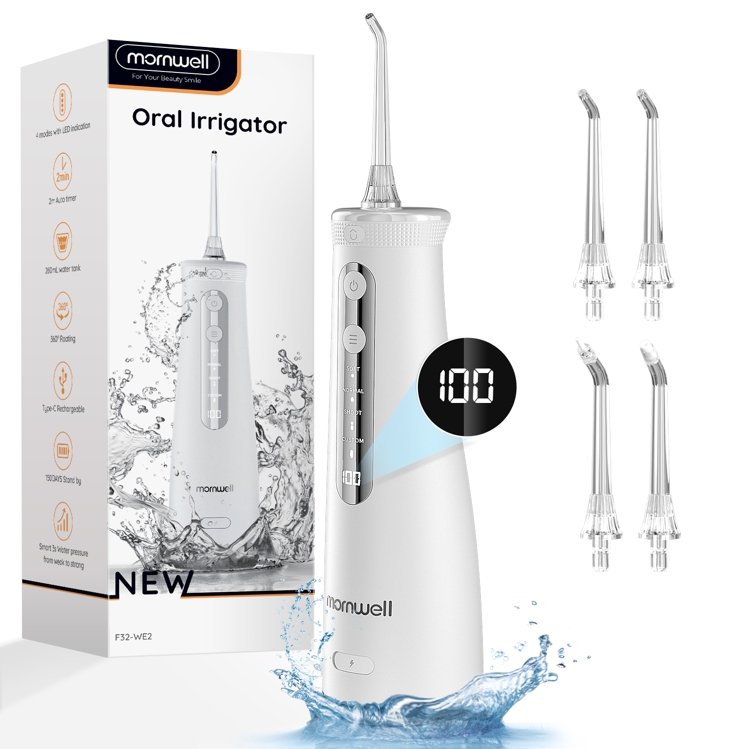Mornwell 5032 Water Floss Soni - Teeth Whitening In Office ulasan dan harga