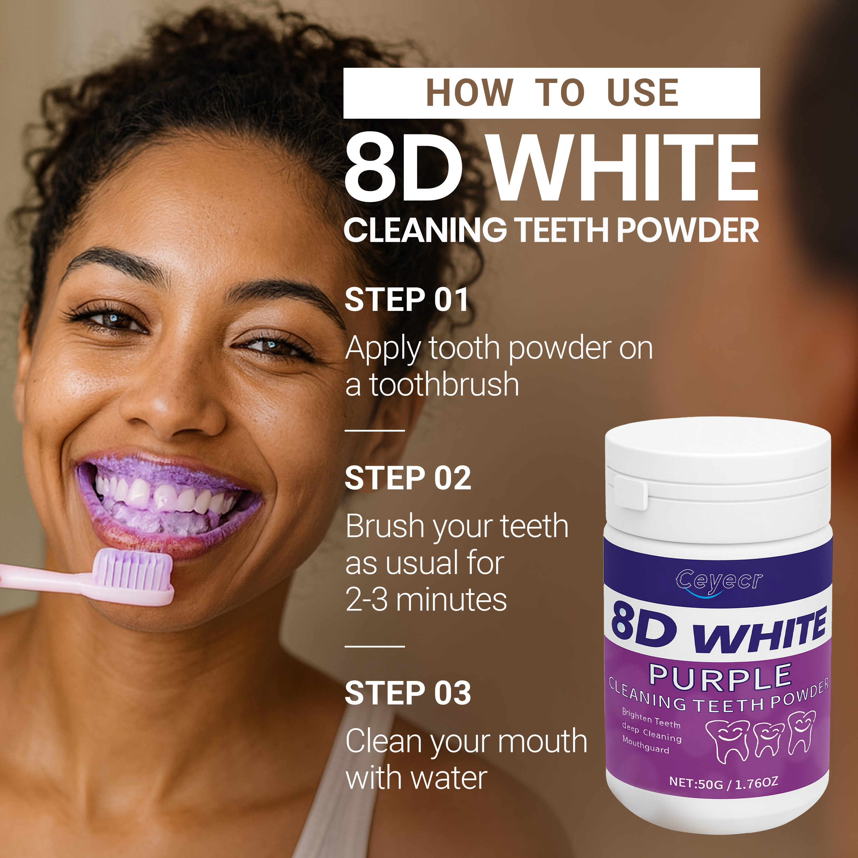 8D white Teeth Whitening Powde - Teeth Whitening Street ulasan dan harga