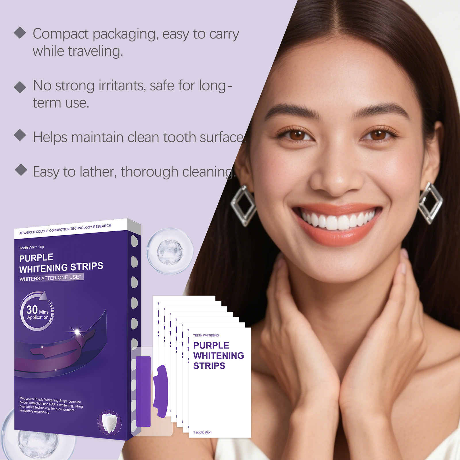 Purple Teeth Whitening Strips  - Teeth Whitening Street ulasan dan harga